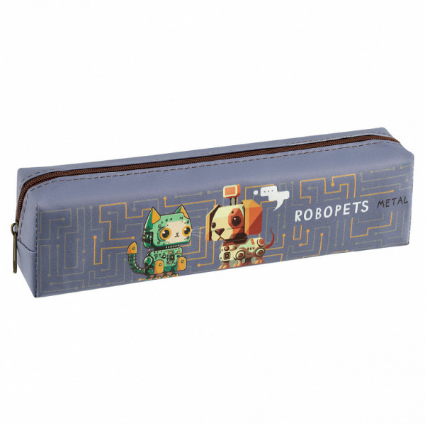 картинка Пенал-тубус прямоугольный MESHU "Robopets" 200*55*40 искусственная кожа от магазина "Офисные мелочи"