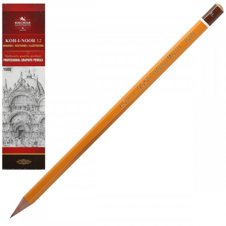 картинка Карандаш чернографитный F Koh-I-Noor 1500 от магазина "Офисные мелочи"