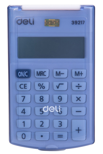 картинка Калькулятор 8 разрядный Deli E39217 BLUE синий от магазина "Офисные мелочи"