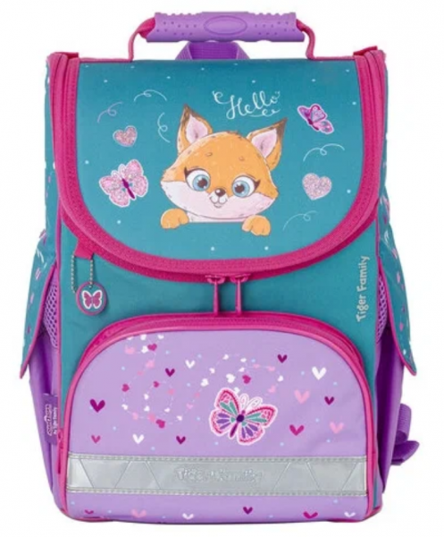 картинка Ранец ЮНЛАНДИЯ Tiger Family "Cute fox" эрго-спинка 35*31*19 от магазина "Офисные мелочи"