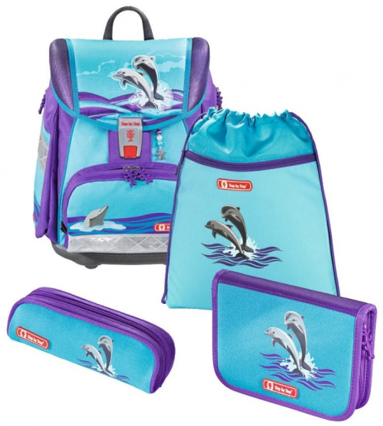 картинка Ранец Step By Step Touch2 Happy Dolphins 4 предмета от магазина "Офисные мелочи"