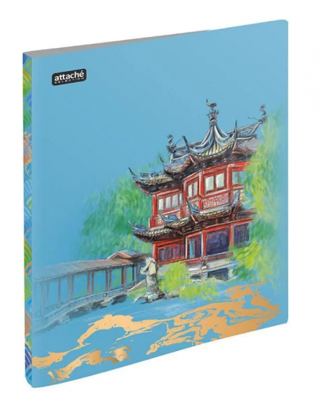 картинка Папка с прижимом А4 рисунок Attache Selection "Travel China" 0,5 мм. от магазина "Офисные мелочи"