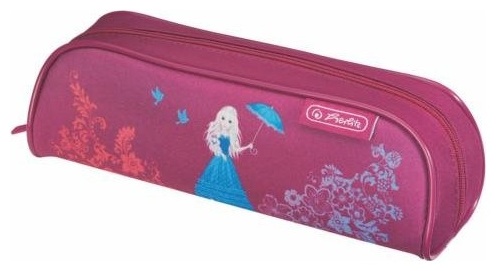 картинка Пенал-косметичка объемный 21*8*4 см. Herlitz Sporti Flower Princess от магазина "Офисные мелочи"