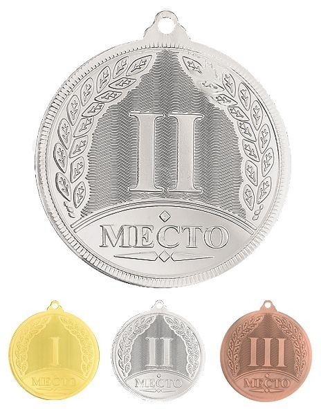 картинка Медаль MM 504S 50 мм. цвет Серебро от магазина "Офисные мелочи"