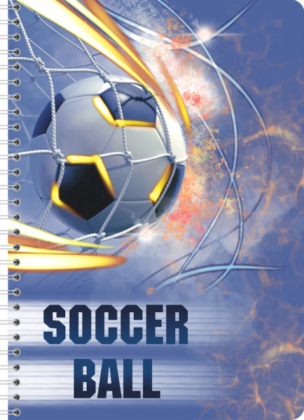 картинка Тетрадь 48 листов клетка спираль Lamark "Soccer Ball" обложка полноцветная печать, выборочный уф-лак от магазина "Офисные мелочи"