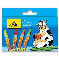 картинка Мелки восковые 12 цветов Adel "Colour" круглые от магазина "Офисные мелочи"