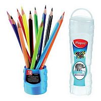 картинка Карандаши 12 цветов MAPED Color Peps трехгранные, ударопрочный тубус от магазина "Офисные мелочи"