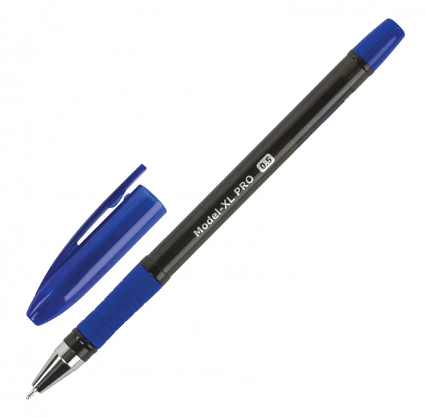 картинка Ручка шариковая Brauberg "Model-XL PRO" 0,5 мм. синяя, игольчатый наконечник, масляная, резиновый грип (стержень 140 мм.) от магазина "Офисные мелочи"