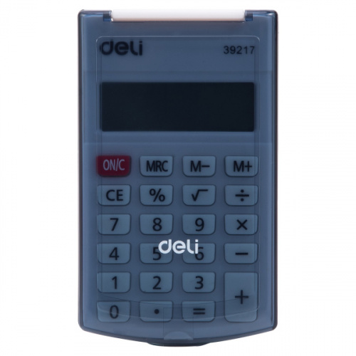 картинка Калькулятор 8 разрадный Deli E39217 BLACK черный от магазина "Офисные мелочи"