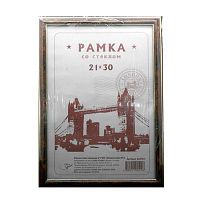 картинка Фоторамка 21*30 пластик темный орех 20 мм. OfficeSpace от магазина "Офисные мелочи"