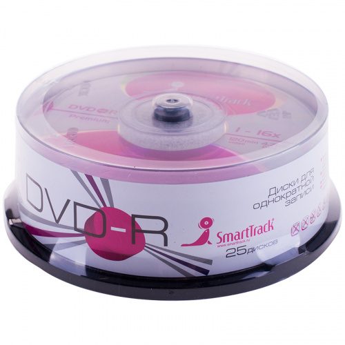 картинка Диск DVD-R 4.7Gb Smart Track 16х Cake Box от магазина "Офисные мелочи"