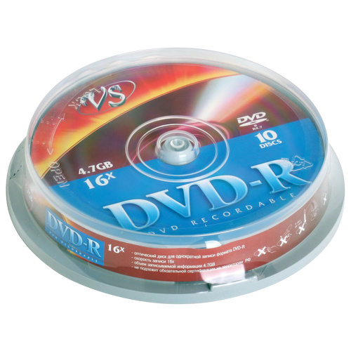картинка Диск DVD-R 4.7Gb VS 16х Cake Box от магазина "Офисные мелочи"