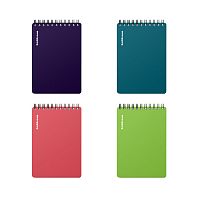картинка Блокнот А6 спираль верхняя 80 листов клетка пластиковая обложка ErichKrause Риф, в ассортименте от магазина "Офисные мелочи"