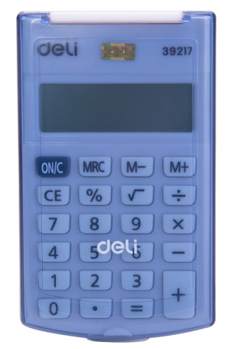 картинка Калькулятор 8 разрядный Deli E39217 BLUE синий от магазина "Офисные мелочи"