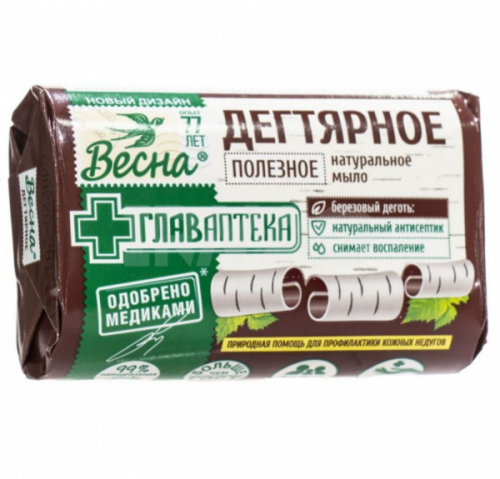 картинка Туалетное мыло 90 г. Весна Дегтярное №784 ВЕСНА от магазина "Офисные мелочи"