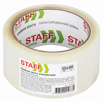 картинка Клейкая лента 50*66 прозрачная 40 мкр. STAFF EVERYDAY от магазина "Офисные мелочи"