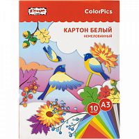 картинка Картон белый А3 немелованный 10 листов Комус Класс ColorPics 200 г., 417*295 от магазина "Офисные мелочи"