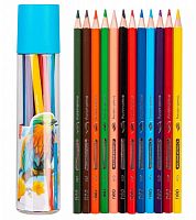 картинка Карандаши 12 цветов Deli "Color Emotion" шестигранные, липа, пластиковый тубус от магазина "Офисные мелочи"