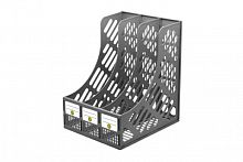 картинка Лоток вертикальный 3 секции сборный серый DOLCE COSTO от магазина "Офисные мелочи"