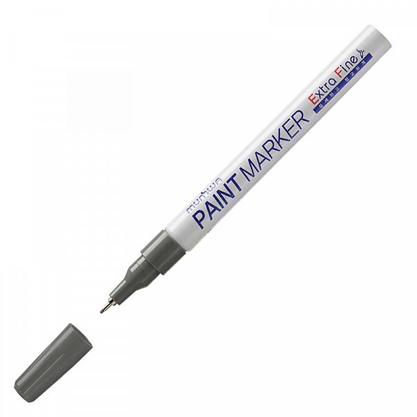 картинка Маркер-краска лаковый серебро 1 мм. MunHwa "Extra Fine Paint Marker" нитро-основа от магазина "Офисные мелочи"