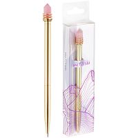 картинка Ручка шариковая поворотная MESHU "Shine crystal" 1,0 мм. синяя, корпус металл/золото, пластиковый футляр от магазина "Офисные мелочи"