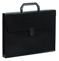 картинка Портфель пластиковый 1 отделение Бюрократ DeLuxe черный 0,7 мм. от магазина "Офисные мелочи"