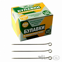 картинка Булавки металлические 30 мм. с ушком J.Otten 500 шт. картонная коробка от магазина "Офисные мелочи"