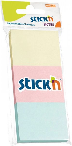 картинка Самоклеящийся блок 38*51 100 л. 3 цвета пастель 70 г. STICK`N от магазина "Офисные мелочи"