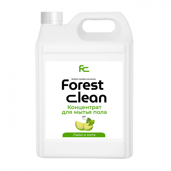 картинка Средство для мытья пола Forest clean 5 л. концентрат Лайм и мята от магазина "Офисные мелочи"