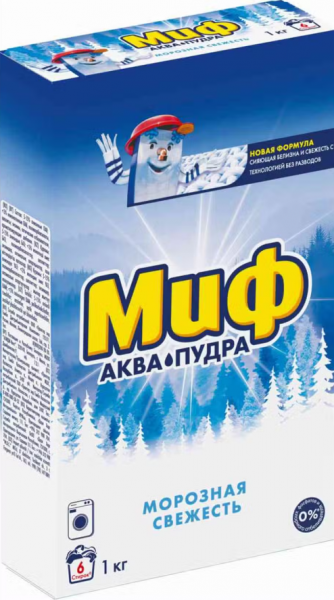 картинка Стиральный порошок автомат 1 кг. Миф Морозная свежесть от магазина "Офисные мелочи"
