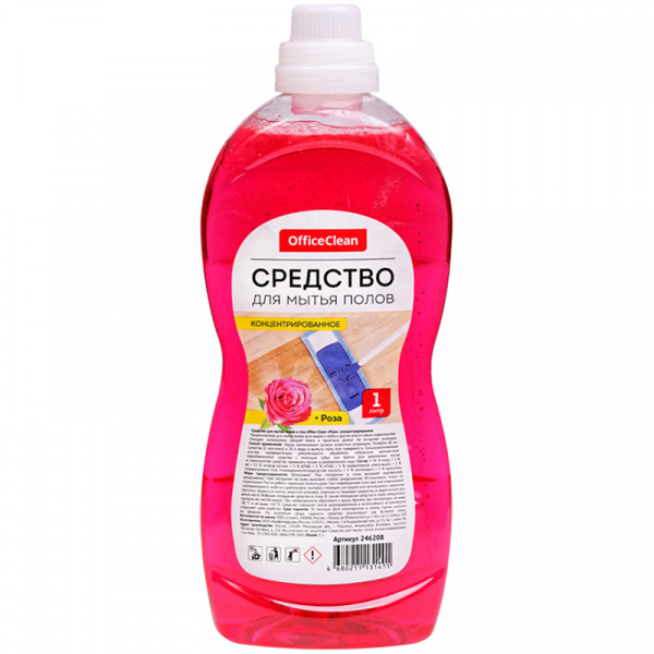 картинка Средство для мытья пола OfficeClean 1 л. "Роза" концентрат от магазина "Офисные мелочи"