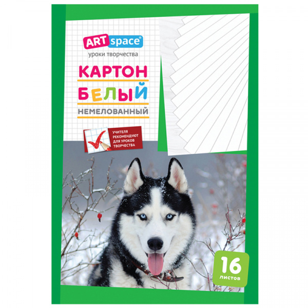 картинка Картон белый А4 немелованный 16 листов ArtSpace от магазина "Офисные мелочи"