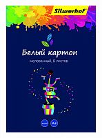 картинка Картон белый А4 мелованный 6 листов Silwerhof "Цветландия" от магазина "Офисные мелочи"