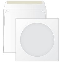 картинка Конверт для CD 125*125 декстрин с окном 90 г. белый от магазина "Офисные мелочи"