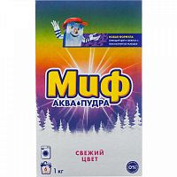 картинка Стиральный порошок автомат 1 кг. Миф Свежий цвет от магазина "Офисные мелочи"