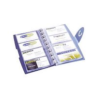 картинка Визитница 96 карт Durable Visifix Walk 57*90 мм. синяя на кольцах от магазина "Офисные мелочи"
