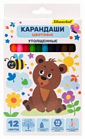 картинка Карандаши JUMBO 12 цветов Silwerhof "Веселые друзья" шестигранные от магазина "Офисные мелочи"