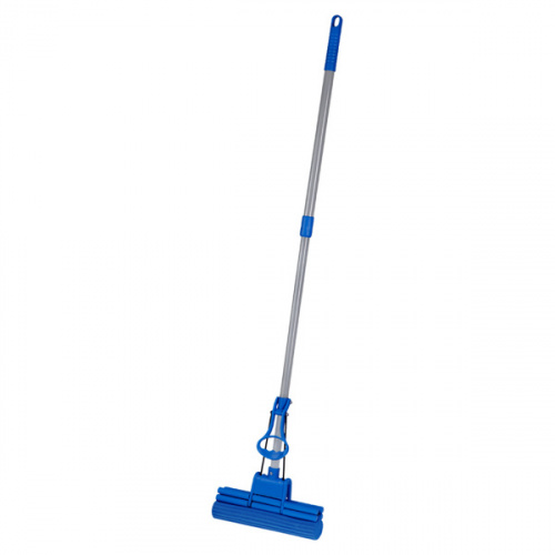 картинка Швабра OfficeClean Professional, телескопическая ручка 70-125 см., МОП губка ПВА 27 см., самоотжимная, 2-й отжим от магазина "Офисные мелочи"