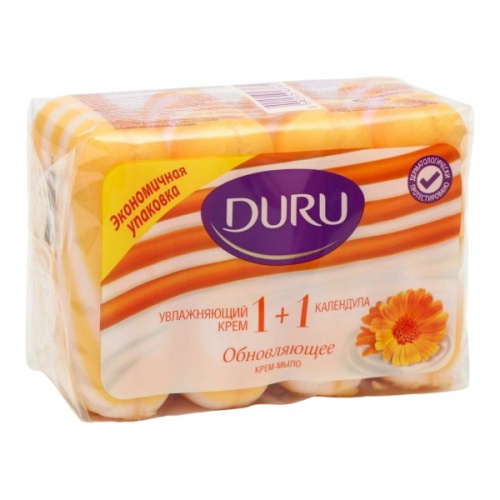 картинка Туалетное мыло 4*80 г. Duru 1+1 Календула Экопак от магазина "Офисные мелочи"