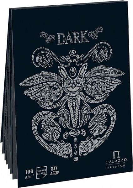 картинка Скетчбук А4 30 л. 160 г/м2 черный блок склейка Лилия Холдинг "Dark" от магазина "Офисные мелочи"