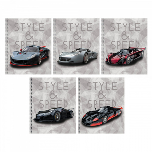 картинка Тетрадь 80 листов клетка спираль Эксмо "Style and speed" выборочный лак, в ассортименте от магазина "Офисные мелочи"