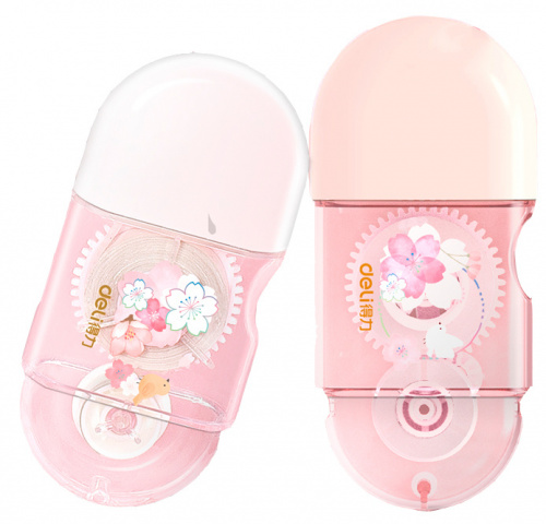 картинка Корректирующая лента 5 мм.*8 м. Deli "Sakura" корпус в ассортименте от магазина "Офисные мелочи"