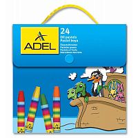 картинка Мелки масляные 24 цвета Adel "Colour" шестигранные от магазина "Офисные мелочи"