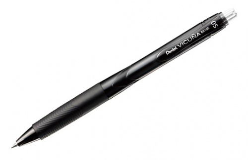 картинка Ручка шариковая автоматическая Pentel Vicuna-X 0,5 мм. черная, резиновый грип, масляная от магазина "Офисные мелочи"