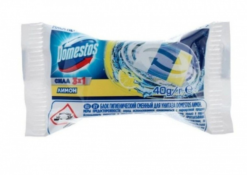 картинка Запасной блок для унитаза Domestos Лимон 40 г. от магазина "Офисные мелочи"