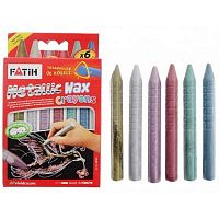 картинка Мелки восковые 6 цветов JUMBO Pensan "FATIH" Metallic трехгранные от магазина "Офисные мелочи"