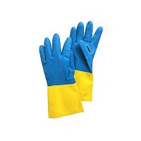 картинка Перчатки латексные L Биколор хозяйственные от магазина "Офисные мелочи"