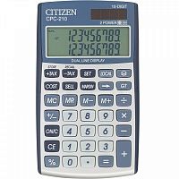 картинка Калькулятор 10 разрядный 2 строки Citizen CPC-210 от магазина "Офисные мелочи"